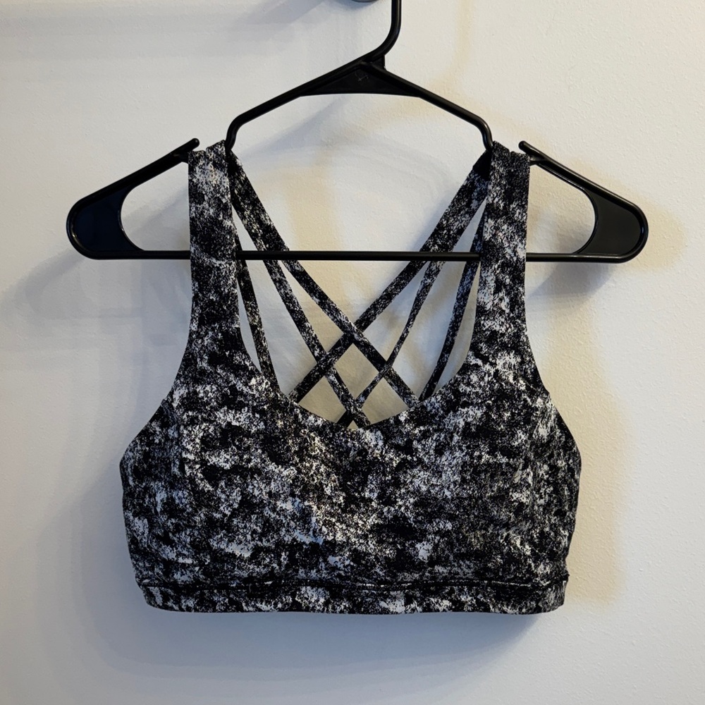 Lululemon Athletica Black and White Patterned Sports Bra